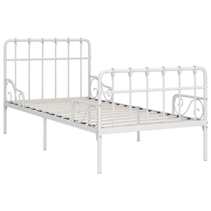 Giroletto con Base a Doghe Bianco in Metallo 90x200 cm