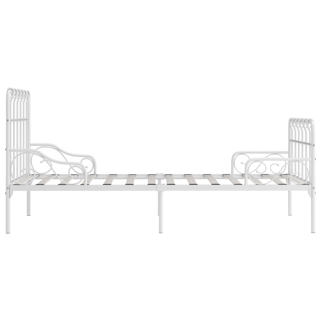 Giroletto con Base a Doghe Bianco in Metallo 90x200 cm