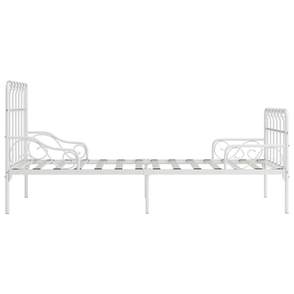 Giroletto con Base a Doghe Bianco in Metallo 90x200 cm