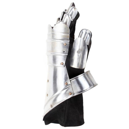 Guanti da Cavaliere Medievale Replica LARP in Argento Acciaio