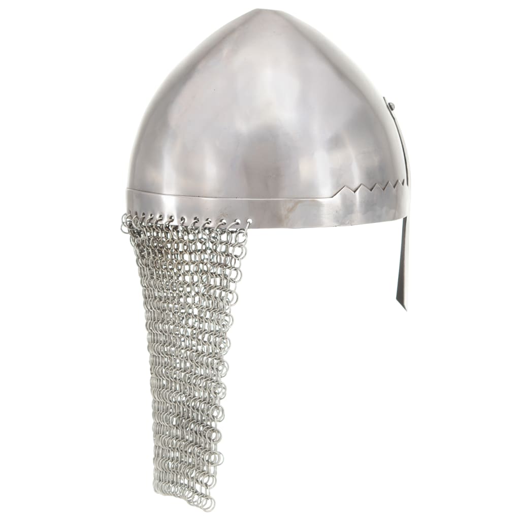 Elmo da Cavaliere Antico Replica LARP Argento in Acciaio