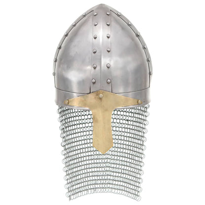 Elmo da Cavaliere Crociato Antico Replica LARP Argento