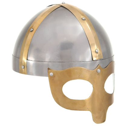 Elmo da Vichingo Antico Replica LARP Argento in Acciaio