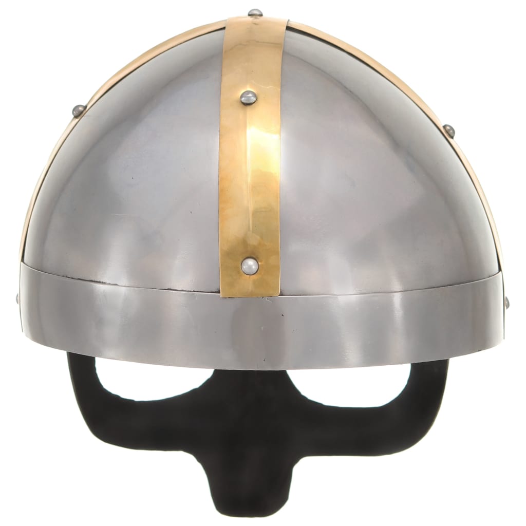 Elmo da Vichingo Antico Replica LARP Argento in Acciaio