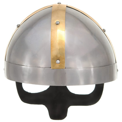 Elmo da Vichingo Antico Replica LARP Argento in Acciaio