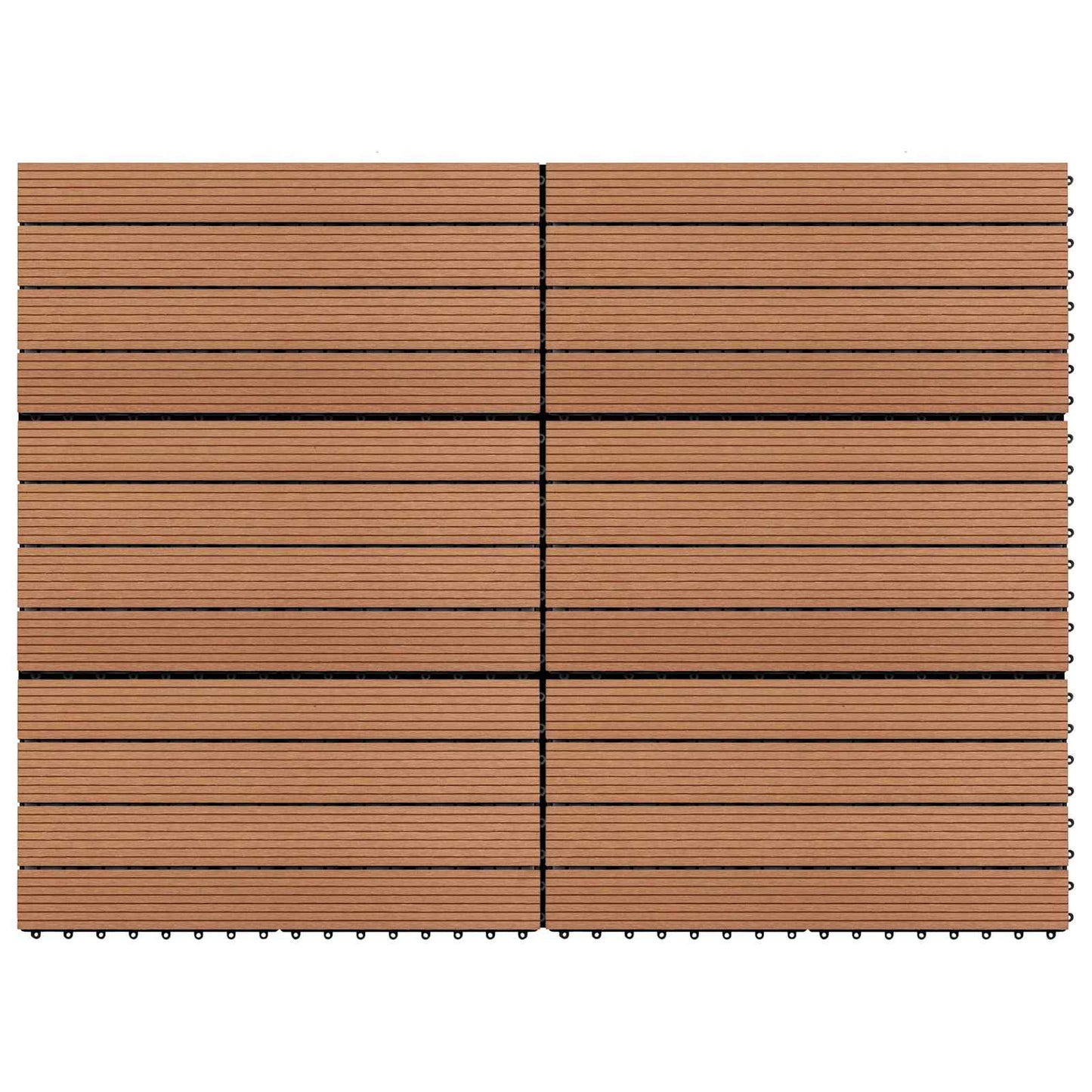 Piastrella per Decking 6 pcs Marrone 60 x 30 cm WPC