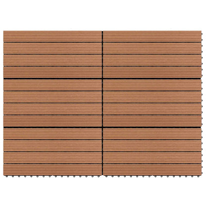 Piastrella per Decking 6 pcs Marrone 60 x 30 cm WPC