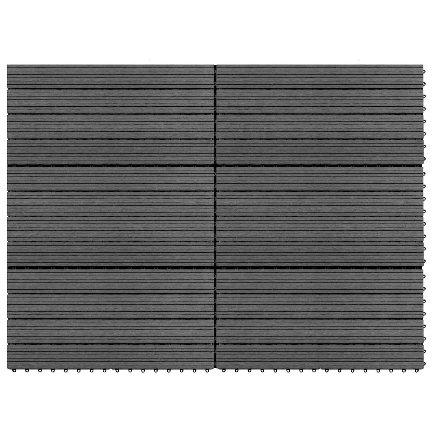 Piastrella per Decking 6 pcs Grigio 60 x 30 cm WPC