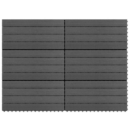 Piastrella per Decking 6 pcs Grigio 60 x 30 cm WPC