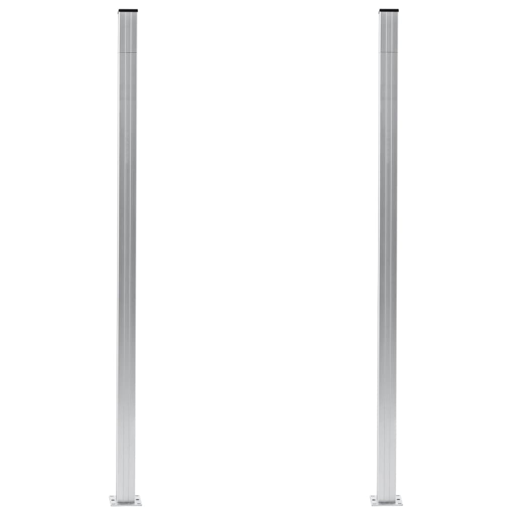 Pali per Recinzione 2 pz in Alluminio 185 cm