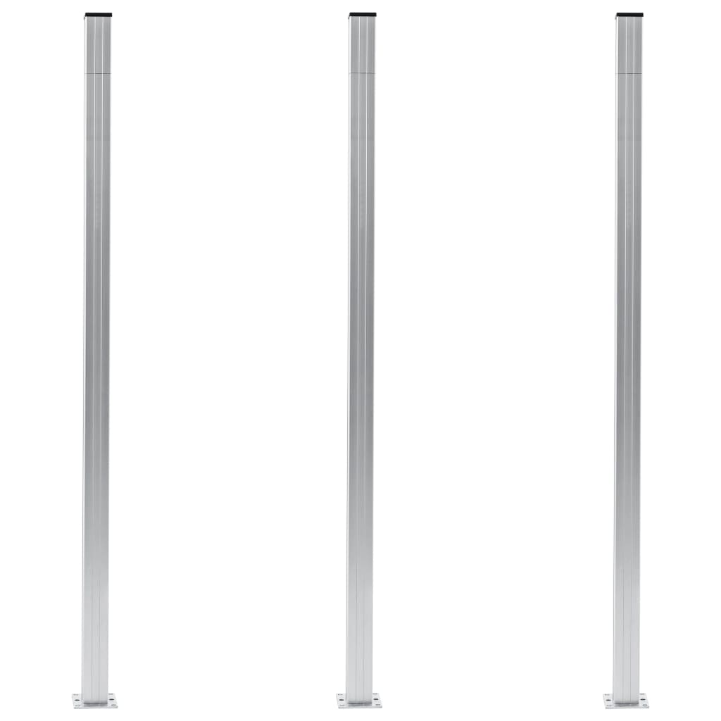 Pali per Recinzione 3 pz in Alluminio 185 cm