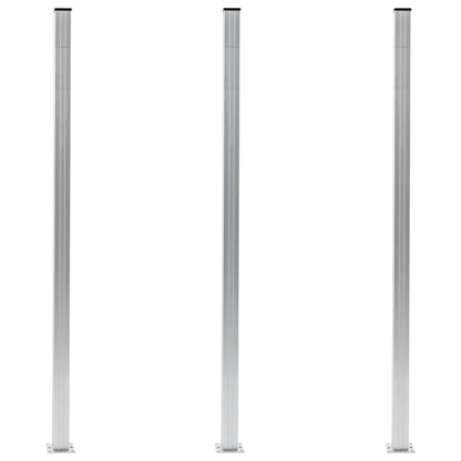 Pali per Recinzione 3 pz in Alluminio 185 cm