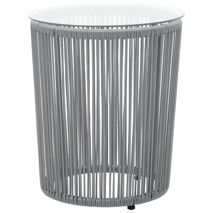Set da Bistrot 3 pz con Cuscini in Polyrattan Grigio