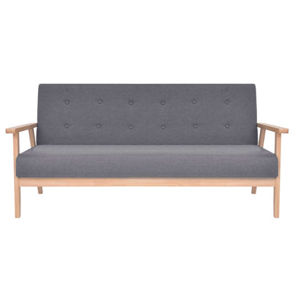 Set di Divani 3 pz in Tessuto Grigio Scuro