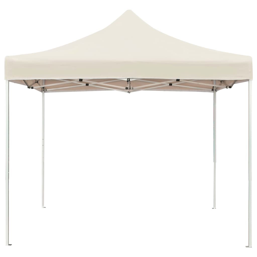 Gazebo Professionale Pieghevole Alluminio 2x2 m Crema