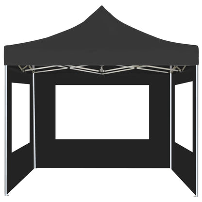 Gazebo Pieghevole con Pareti Alluminio 2x2 m Antracite