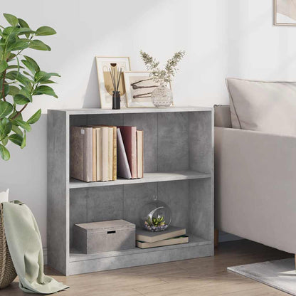 Libreria Grigio Cemento 80x24x75 cm in Legno Multistrato