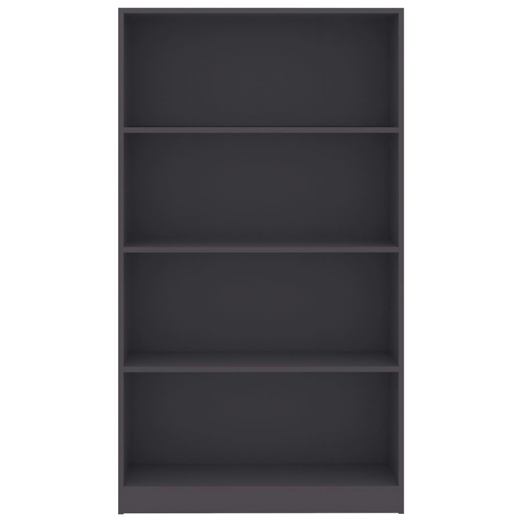 Libreria a 4 Ripiani Grigia 80x24x142 cm in Legno Multistrato