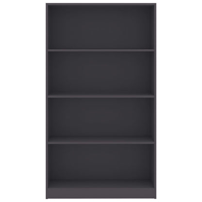 Libreria a 4 Ripiani Grigia 80x24x142 cm in Legno Multistrato
