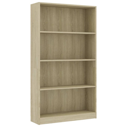 Libreria 4 Ripiani Rovere Sonoma 80x24x142 cm Legno Multistrato