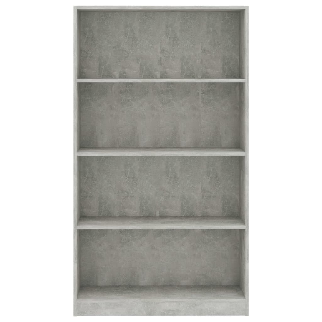 Libreria 4 Ripiani Grigio Cemento 80x24x142cm Legno Multistrato