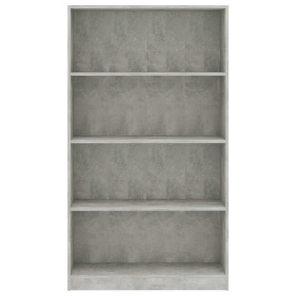 Libreria 4 Ripiani Grigio Cemento 80x24x142cm Legno Multistrato