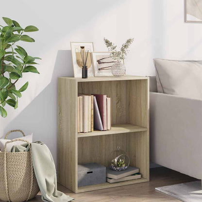 Libreria 2 Ripiani Rovere Sonoma 60x30x76,5cm Legno Multistrato