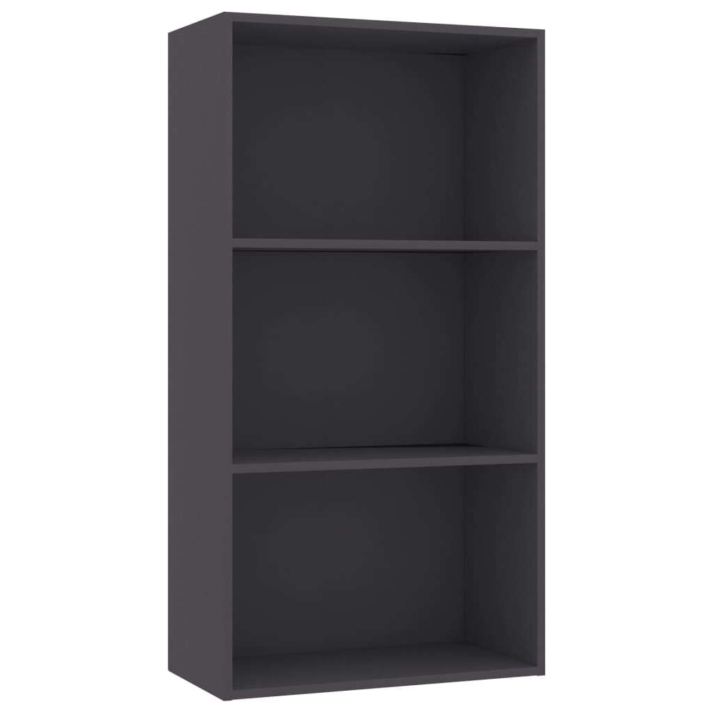 Libreria a 3 Ripiani Grigia 60x30x114 cm in Legno Multistrato