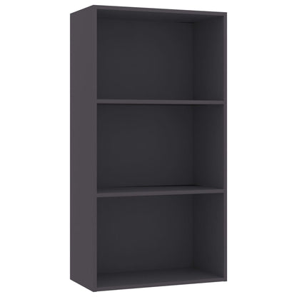 Libreria a 3 Ripiani Grigia 60x30x114 cm in Legno Multistrato