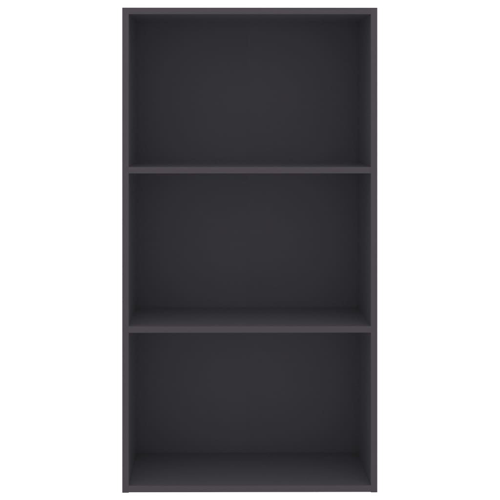 Libreria a 3 Ripiani Grigia 60x30x114 cm in Legno Multistrato