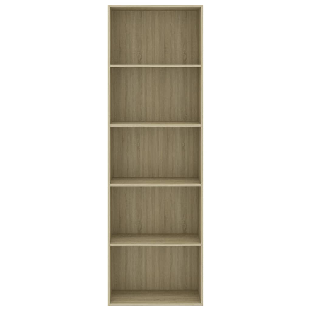 Libreria 5 Ripiani Rovere Sonoma 60x30x189 cm Legno Multistrato