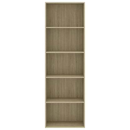 Libreria 5 Ripiani Rovere Sonoma 60x30x189 cm Legno Multistrato