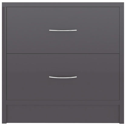Comodino Grigio Lucido 40x30x40 cm in Legno Multistrato