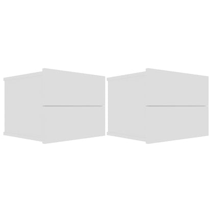 Comodini 2 pz Bianchi 40x30x30 cm in Legno Multistrato