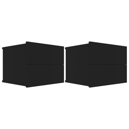 Comodini 2 pz Neri 40x30x30 cm in Legno Multistrato