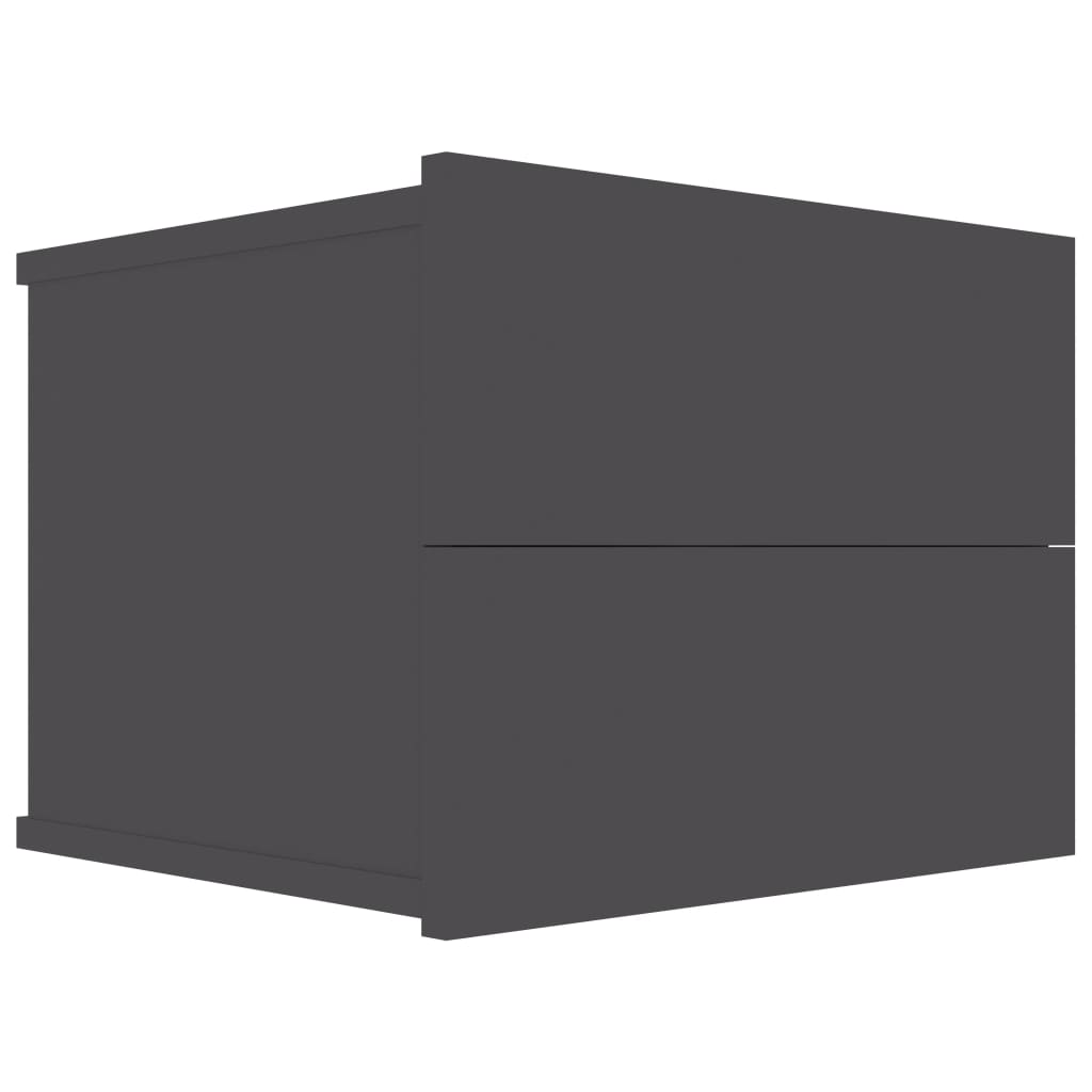 Comodino Grigio 40x30x30 cm in Legno Multistrato