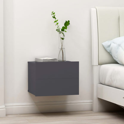 Comodino Grigio 40x30x30 cm in Legno Multistrato