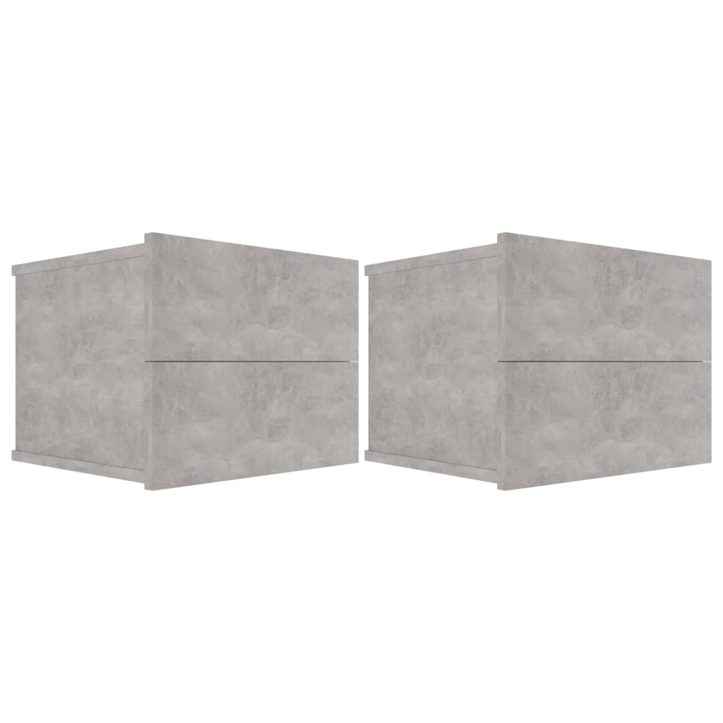 Comodini 2 pz Grigio Cemento 40x30x30 cm in Legno Multistrato