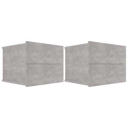 Comodini 2 pz Grigio Cemento 40x30x30 cm in Legno Multistrato
