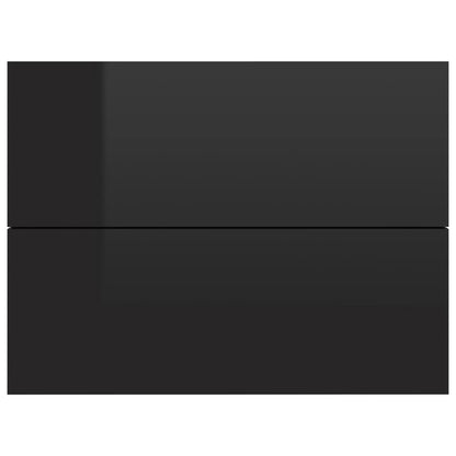 Comodino Nero Lucido 40x30x30 cm in Legno Multistrato