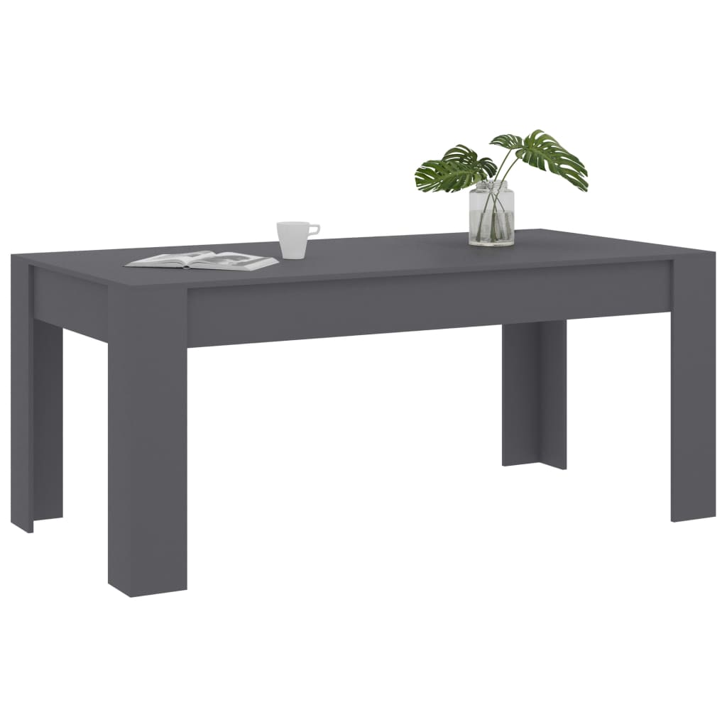 Tavolo da Pranzo Grigio 180x90x76 cm in Legno Multistrato