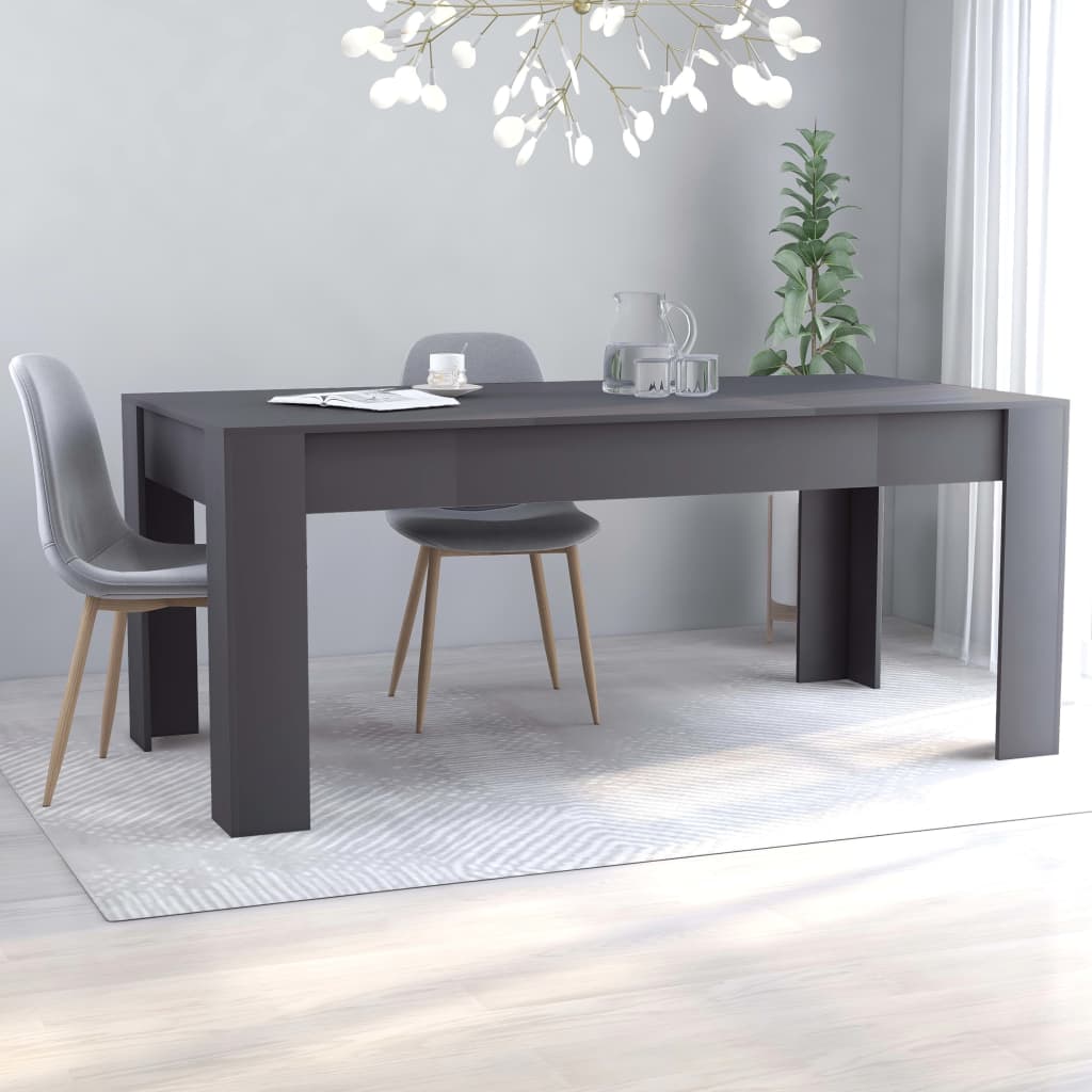 Tavolo da Pranzo Grigio 180x90x76 cm in Legno Multistrato