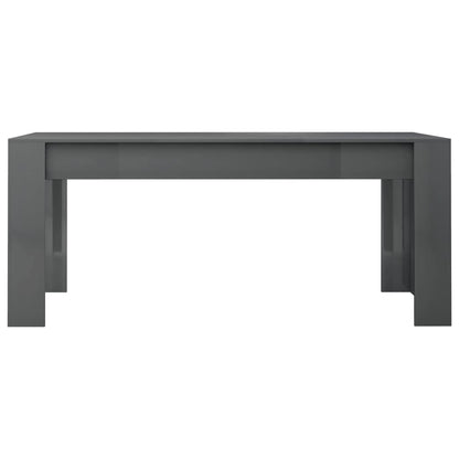 Tavolo da Pranzo Grigio Lucido 180x90x76cm in Legno Multistrato