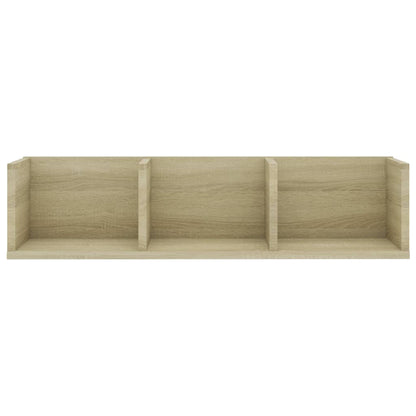 Scaffale Porta CD a Parete Rovere Sonoma 75x18x18cm Multistrato