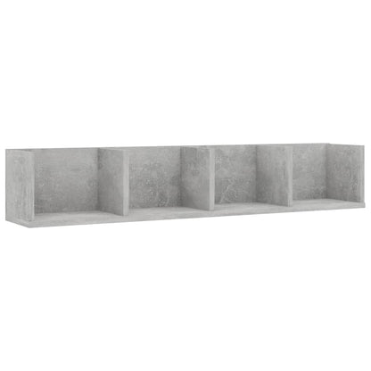 Scaffale Porta CD Grigio Cemento 100x18x18 cm Legno Multistrato
