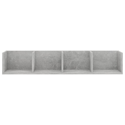 Scaffale Porta CD Grigio Cemento 100x18x18 cm Legno Multistrato