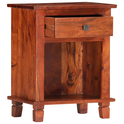 Comodino 40x30x50 cm in Legno Massello di Acacia