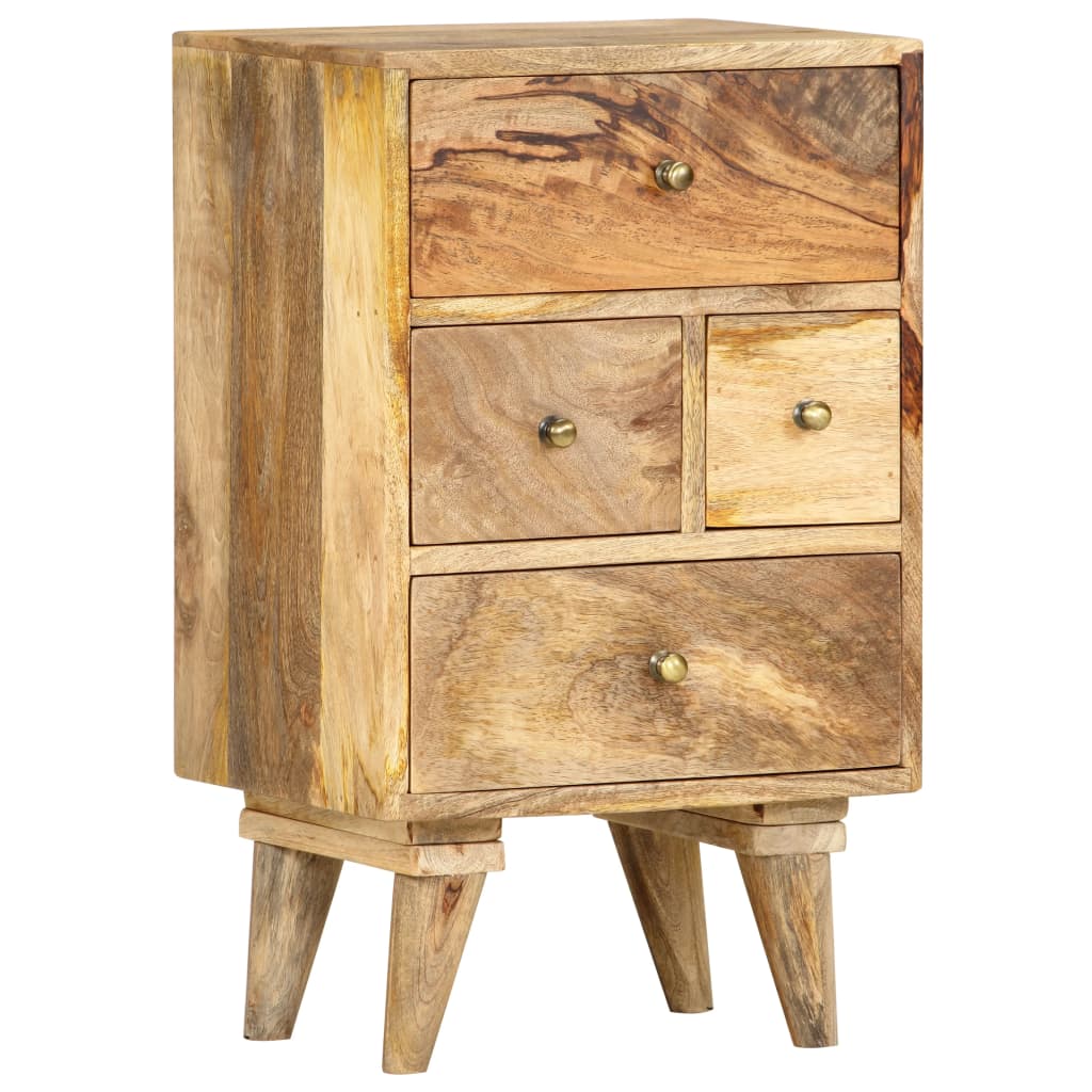 Comodino 36x30x60 cm in Legno Massello di Mango
