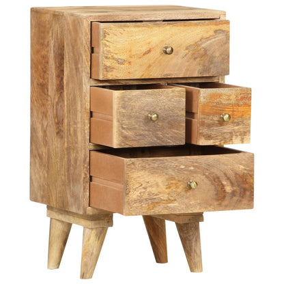Comodino 36x30x60 cm in Legno Massello di Mango