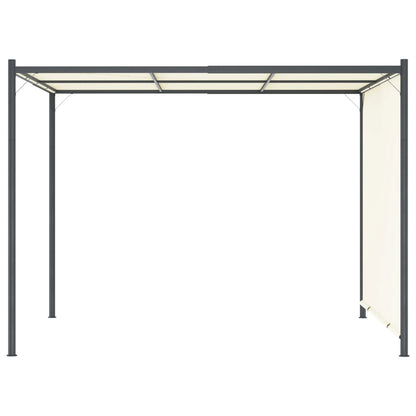 Pergola con Tetto Regolabile Bianco Crema 3x3 m in Acciaio